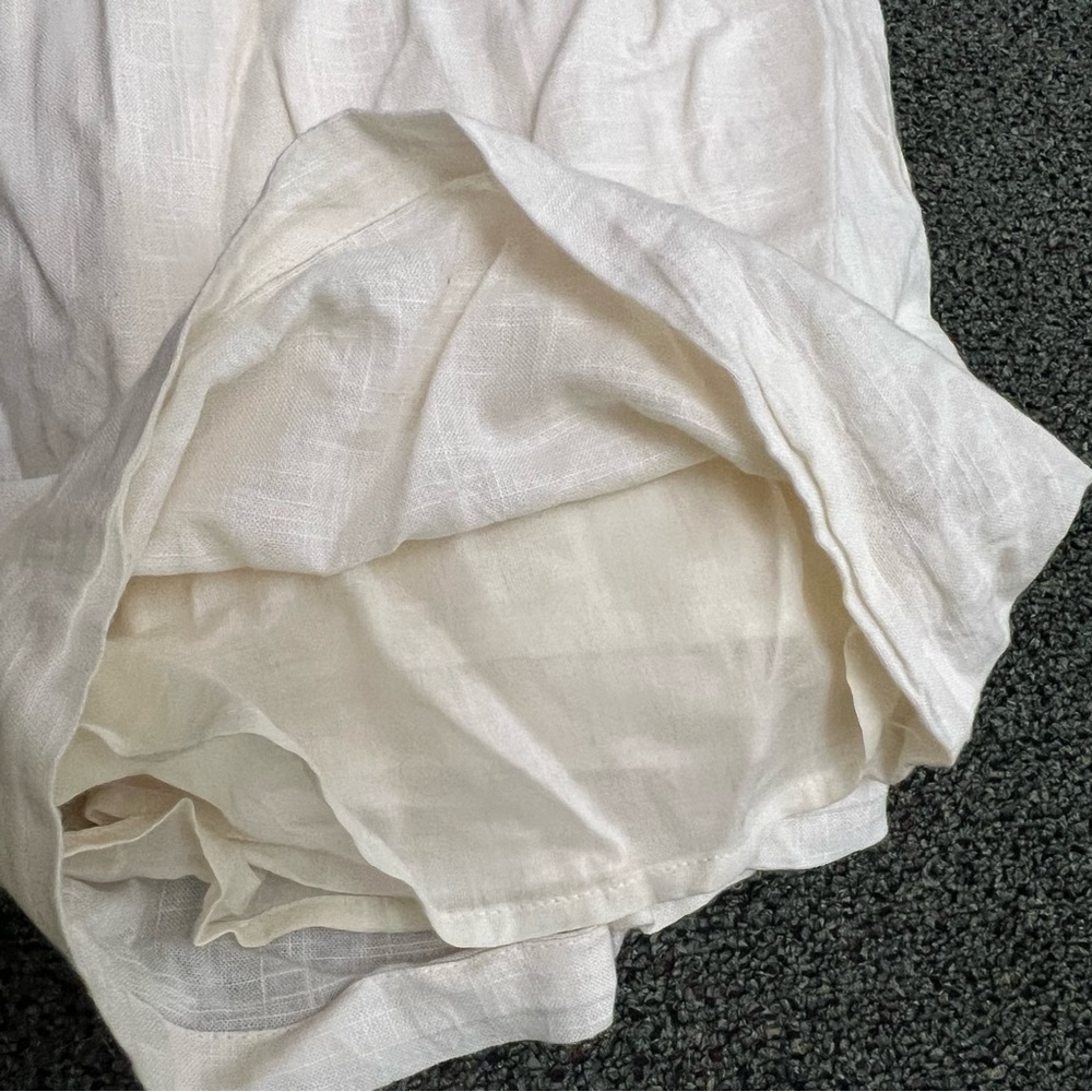 OLD NAVY Off-White Cream Flutter Lace Sleeve Swing Mini Midi Dress Open-Back M - Picture 16 of 16